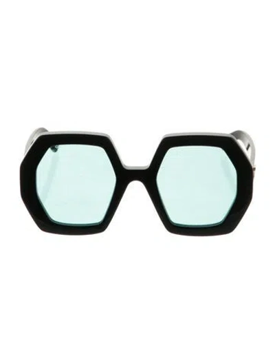 Pre-owned Gucci Interlocking G Logo Square Sunglasses In Black