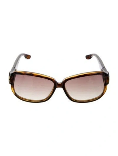 Pre-owned Gucci Interlocking G Logo Square Sunglasses In Brown