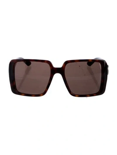 Pre-owned Gucci Interlocking G Logo Square Sunglasses In Brown