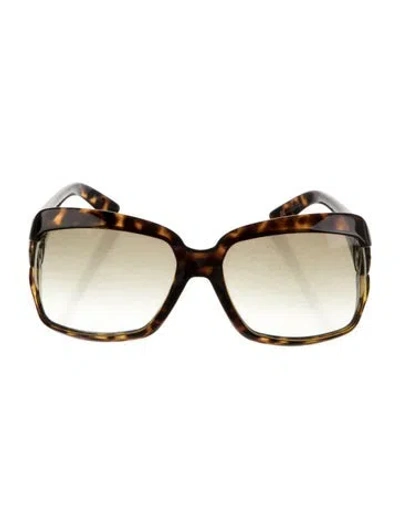 Pre-owned Gucci Interlocking G Logo Square Sunglasses In Brown