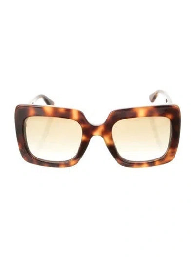 Pre-owned Gucci Interlocking G Logo Square Sunglasses In Brown