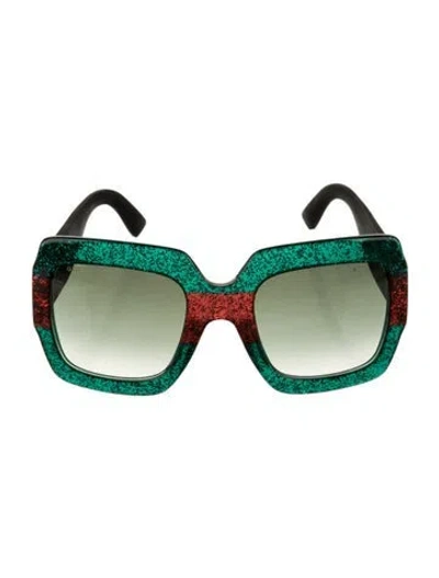 Pre-owned Gucci Interlocking G Logo Square Sunglasses W/ Tags In Green