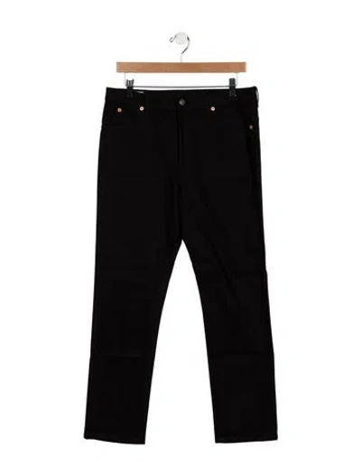 Pre-owned Gucci Interlocking G Logo Straight-leg Jeans In Black