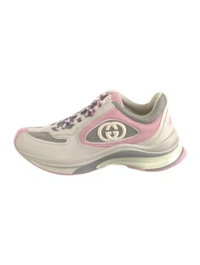Pre-owned Gucci Interlocking G Logo Suede Chunky Sneakers W/ Tags In Neutrals