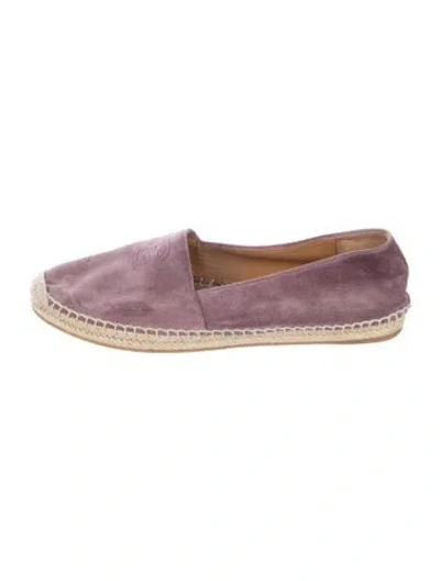 Pre-owned Gucci Interlocking G Logo Suede Espadrilles In Purple