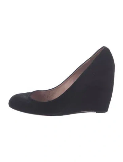 Pre-owned Gucci Interlocking G Logo Suede Pumps In Black