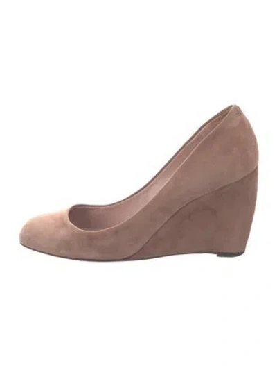 Pre-owned Gucci Interlocking G Logo Suede Pumps In Neutral