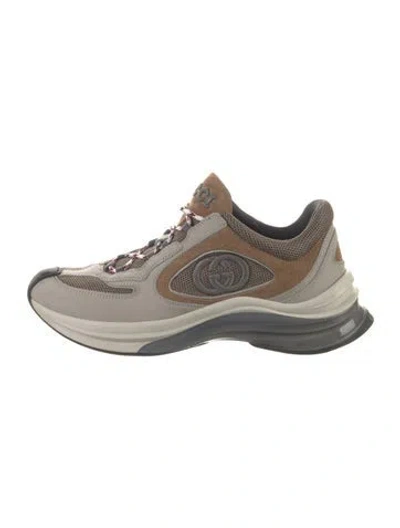 Pre-owned Gucci Interlocking G Logo Suede Sneakers In Brown