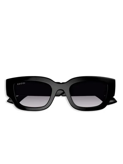 Gucci Logo-plaque Oversize-frame Sunglasses In Black
