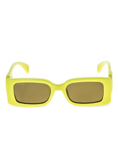 Gucci Interlocking G-logo Sunglasses In Yellow