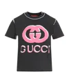 Gucci Logo Print T-shirt In Black