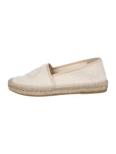 Pre-owned Gucci Interlocking G Logo Terry Cloth Espadrilles In Neutral