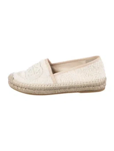 Pre-owned Gucci Interlocking G Logo Terry Cloth Espadrilles In Neutrals