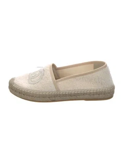 Pre-owned Gucci Interlocking G Logo Terry Cloth Espadrilles In Neutrals