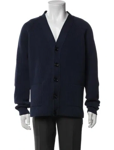 Pre-owned Gucci Interlocking G Logo V-neck Cardigan In Blue