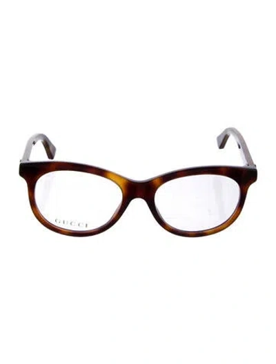 Pre-owned Gucci Interlocking G Logo Wayfarer Eyeglasses W/ Tags In Brown