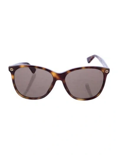 Pre-owned Gucci Interlocking G Logo Wayfarer Sunglasses In Brown