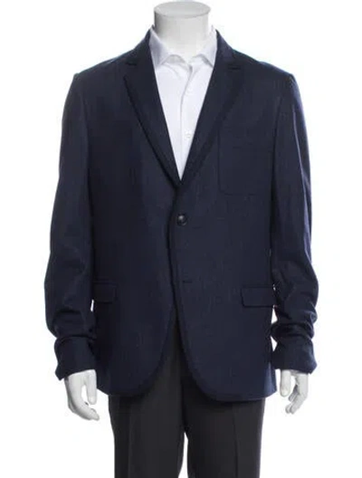 Pre-owned Gucci Interlocking G Logo Wool Blazer In Blue