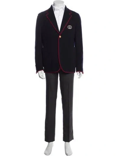 Pre-owned Gucci Interlocking G Logo Wool Blazer In Multi