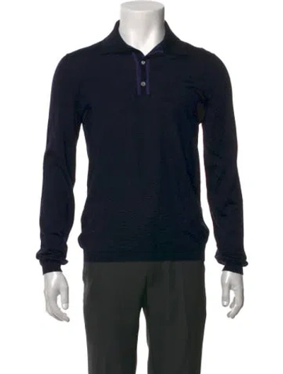 Pre-owned Gucci Interlocking G Logo Wool Polo Sweater In Black