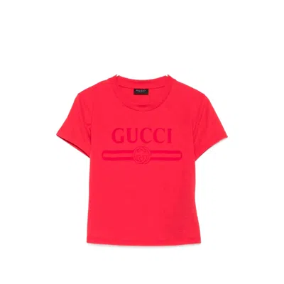 Gucci Interlocking G Logo-print T-shirt In Red