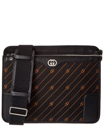 Gucci Interlocking G Medium Canvas & Leather Messenger Bag