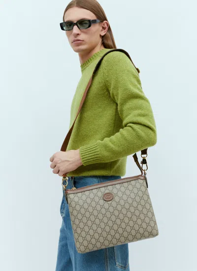 Gucci Interlocking G Messenger Bag In Beige