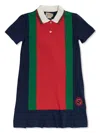 Gucci Gg Web Cotton Jersey Dress In Blue
