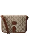 Gucci Interlocking G Mini Gg Supreme Canvas & Leather Crossbody In Brown