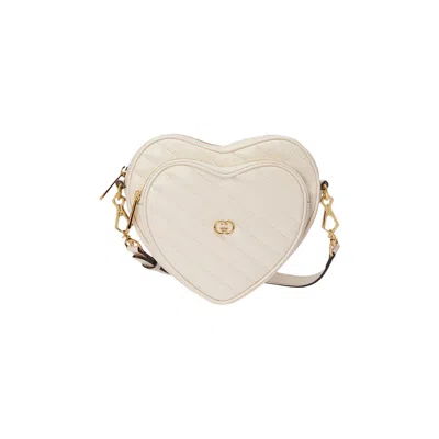 Pre-owned Gucci Interlocking G Mini Heart Shoulder Bag 'mystic White'