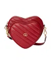 Gucci Red Interlocking G Mini Heart Shoulder Bag In Red