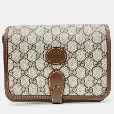 Pre-owned Gucci Interlocking G Mini Shoulder Bag (671620) In Beige