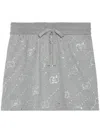 Gucci Crystal-embellished Interlocking G-logo Miniskirt In Grey