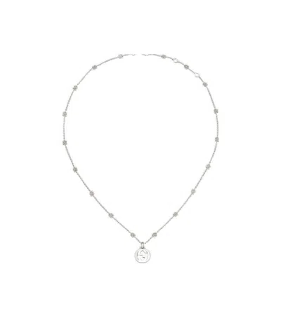 Gucci Interlocking G Necklace In Silver In Metallic