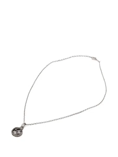 Pre-owned Gucci Interlocking G Necklace In Silver