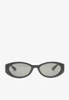 Gucci Oval-frame Sunglasses In Gray