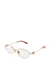 Gucci Interlocking G Oval-frame Glasses In Multi