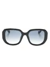 Gucci Interlocking-g Oversize-frame Sunglasses In Black