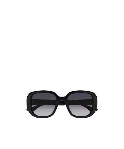 Gucci Interlocking-g Oversize-frame Sunglasses In Gray
