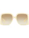 Gucci Interlocking-g Oversize-frame Sunglasses In Nude