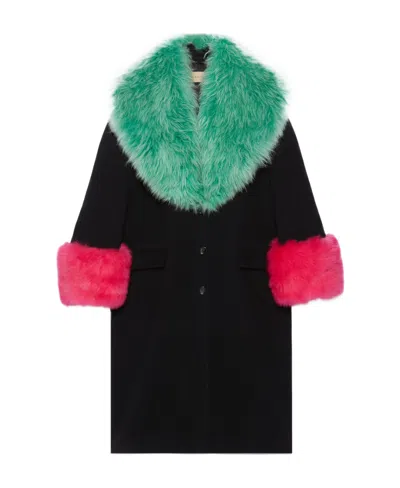 Gucci Interlocking G Oversized Coat In Black