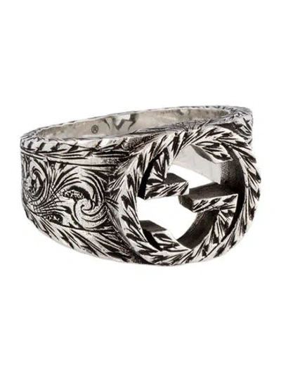 Pre-owned Gucci Interlocking G Paisley Ring In Multi