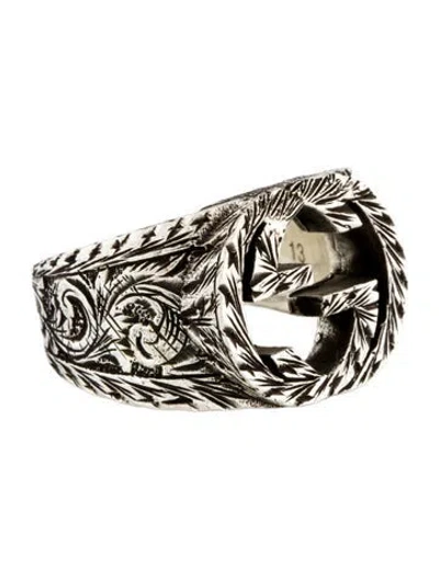 Pre-owned Gucci Interlocking G Paisley Ring In Multi