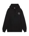 Gucci Interlocking G-patch Drawstring Hoodie In Black