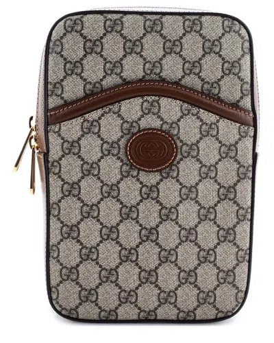 Gucci Interlocking G Patch Sling Bag Gg Coated Canvas Small (authentic Pre-loved)