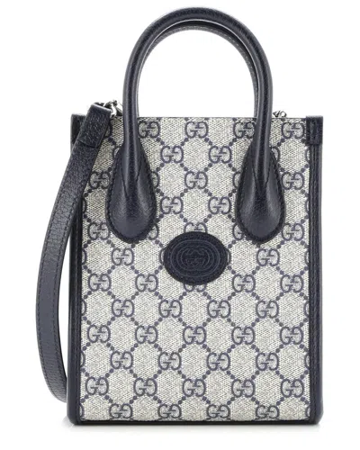 Gucci Interlocking G Patch Tote Gg Coated Canvas Mini (authentic Pre-loved)