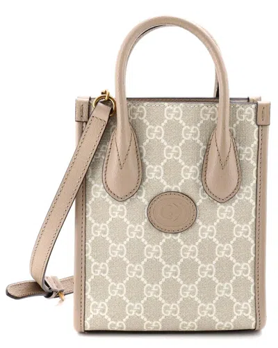 Gucci Interlocking G Patch Tote Gg Coated Canvas Mini (authentic Pre-loved) In Multi