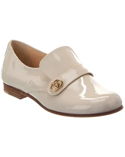 Gucci Interlocking G Patent Loafer In White