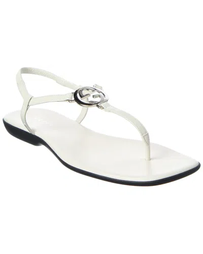 Gucci Thong Sandals With Interlocking G In White