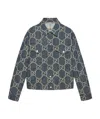 Gucci Interlocking G Pattern Denim Jacket In Black